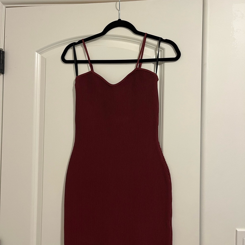 Aritzia Strapless Burgundy Dress